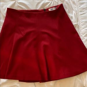 Red Pleated Skirt